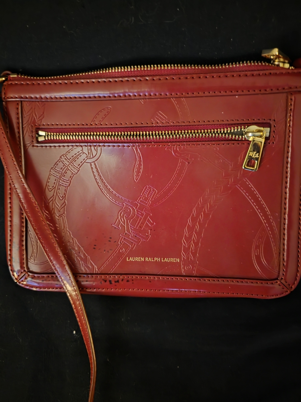 -LAUREN RALPH LAUREN Cross Body Beautiful Red .CALL OUT ONE AREA. NICE PIECE